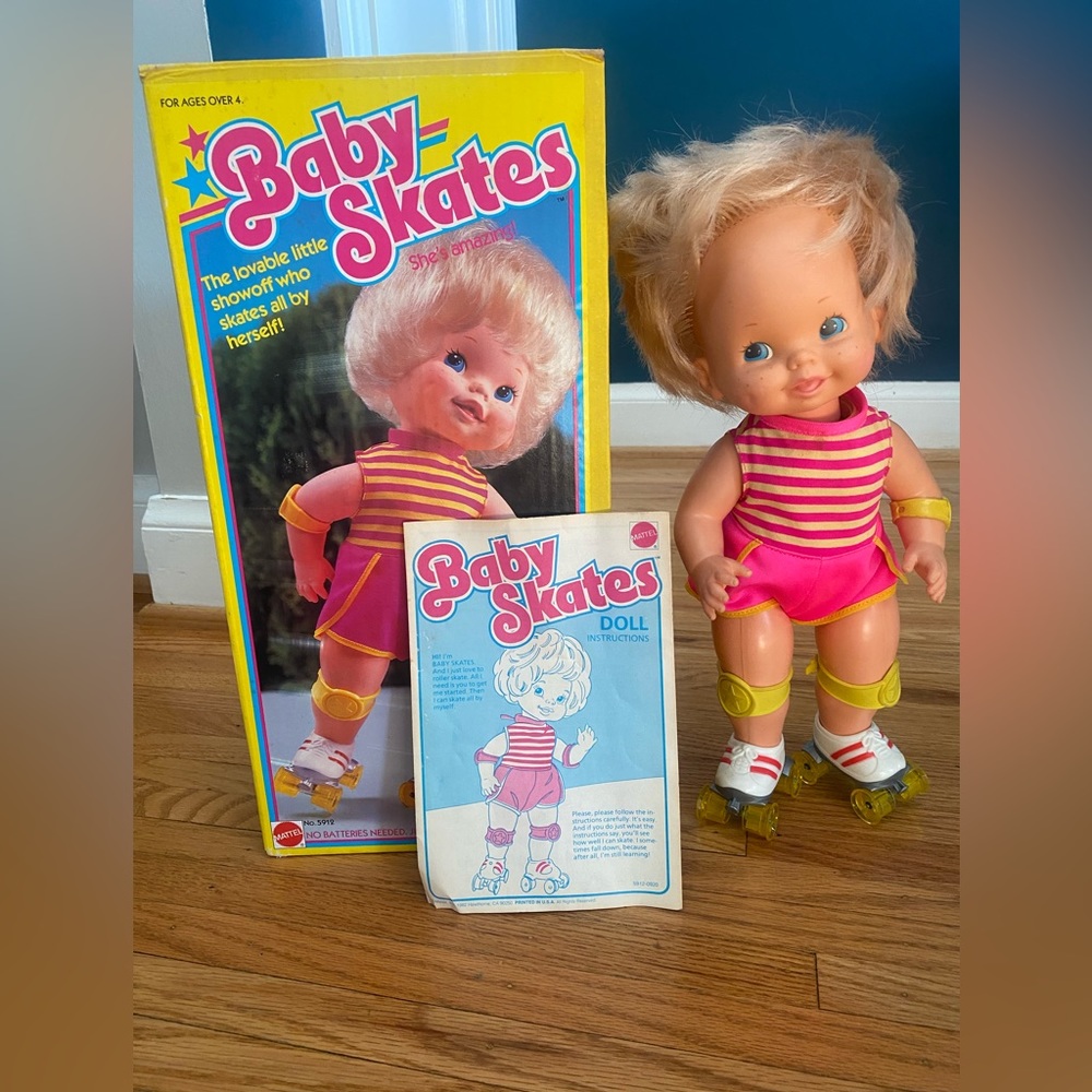 Vintage Mattel Baby Skates doll, 1980’s
